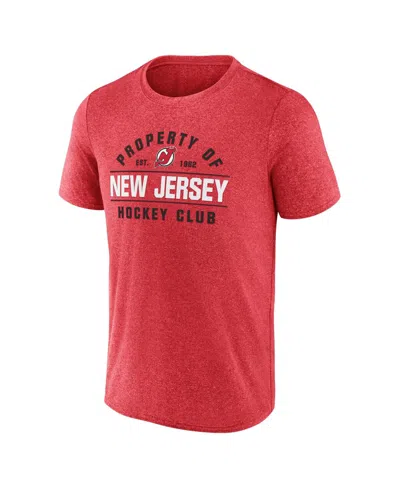 Fanatics Men's Heather Red New Jersey Devils Property Of T-shirt In Red