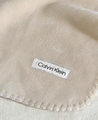 Calvin Klein Modern Reversible Solid Throw, 70 X 50 In Neutral