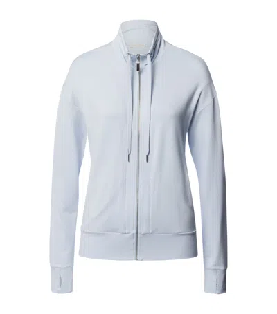 Hanro Balance Zip-up Cardigan In Blue