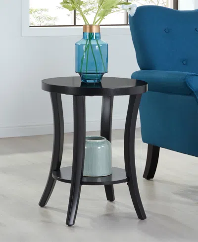 Convenience Concepts 18" Wood Charleston Round End Table In Black