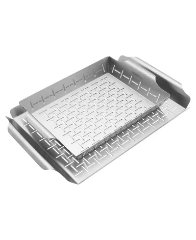 Henckels Bbq 2-pc. Grill Topper And Basket Set In Silver