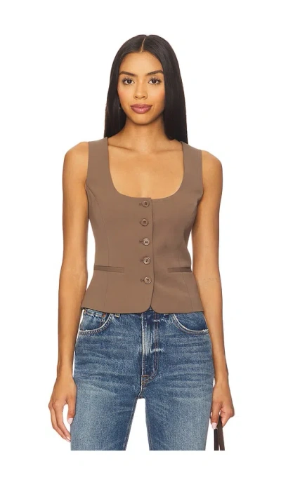 Bardot Azilia Button Through Top In Brown