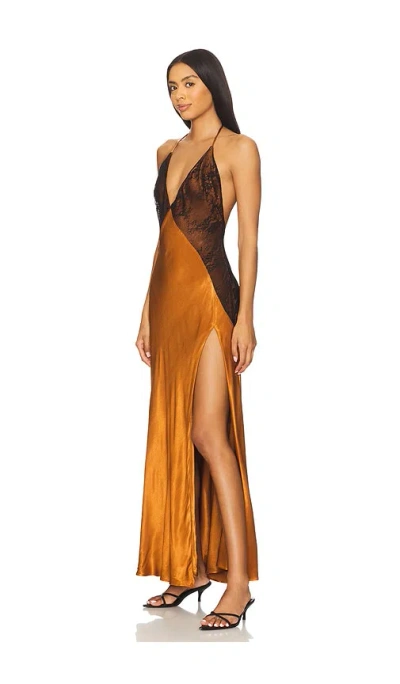 Bardot Estrella Halter Maxi Dress In Toffee