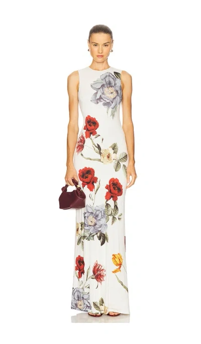 Alice And Olivia Delora Maxi Dress In White