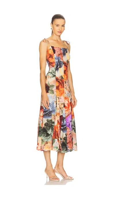 Alice And Olivia Jeanette Midi Dress In Multi