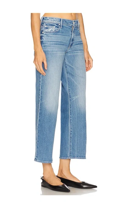 Mother Womens Folk Star The Dodger Flood Wide-leg Denim Jeans In Blue