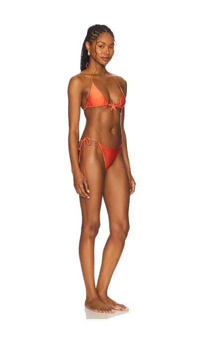 Leslie Amon Triangle Shell Bikini Set In Orange