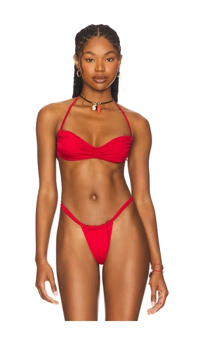 Lioness X Revolve Paradiso Bikini Top In Red