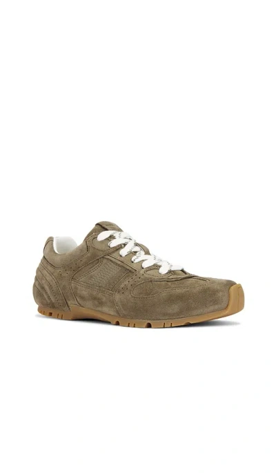 Alohas Tb.56 Suede Cream Leather Sneakers In Green