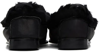 Hereu Fur-trimmed Leather Loafers In Black
