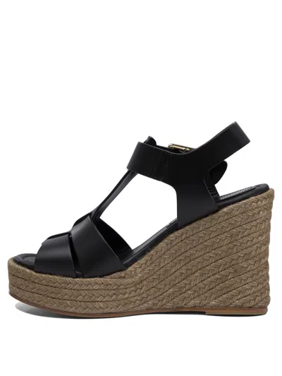 Paloma Barceló Woven Jute Platform Sandals In Black