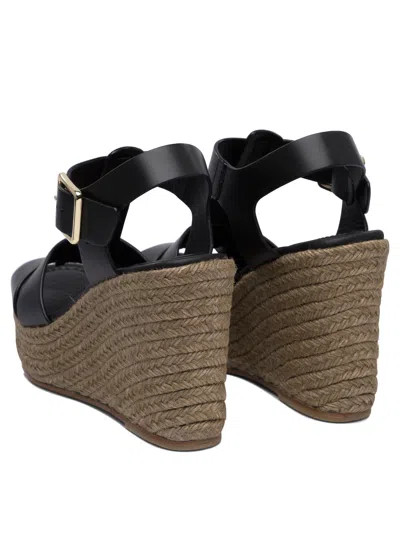 Paloma Barceló Woven Jute Platform Sandals In Black