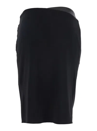 Versace Embellished Draped Skirt In Black