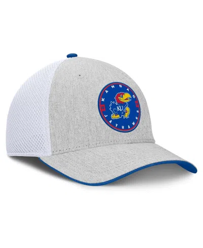 Fanatics Men's Heather Gray/white Kansas Jayhawks Trigger Flex Hat In Gray