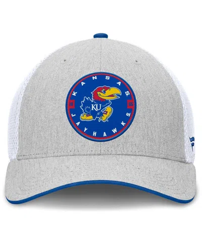 Fanatics Men's Heather Gray/white Kansas Jayhawks Trigger Flex Hat In Gray