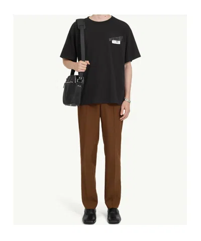 Mm6 Maison Margiela Mm6 By Maison Margiela Oversized T-shirt With Contrasting Pocket Detail In Black