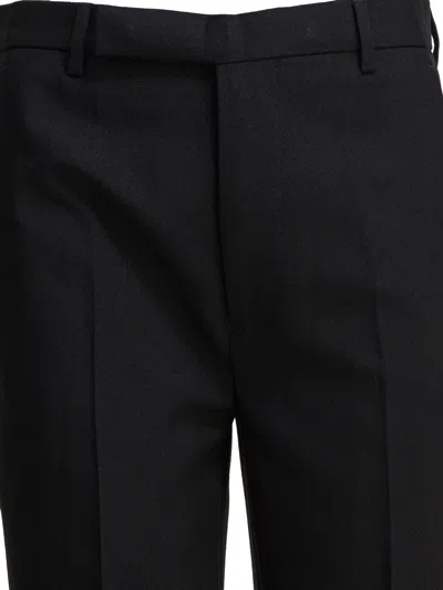Rick Owens Wool Pinstripe Tailored Pants In Black
