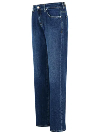 7 For All Mankind Womens Oceandrift Tess Straight-leg Mid-rise Denim Jeans In Blue