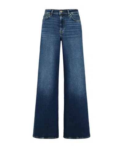 7 For All Mankind Wide-leg Jeans With Five-pocket Design In Blue