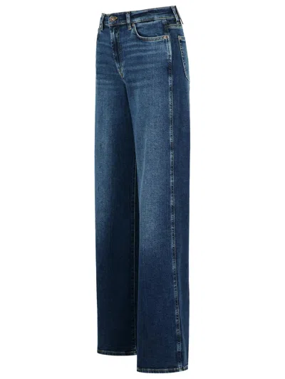 7 For All Mankind Wide-leg Jeans With Five-pocket Design In Blue