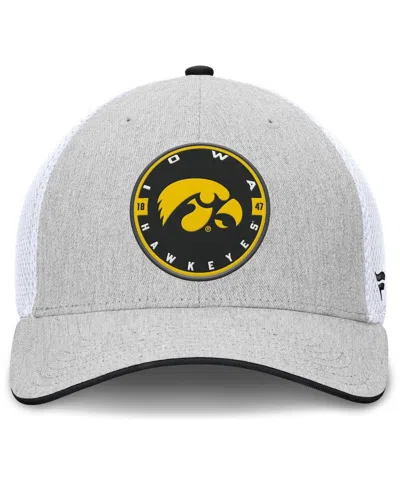 Fanatics Men's Heather Gray/white Iowa Hawkeyes Trigger Flex Hat In Gray