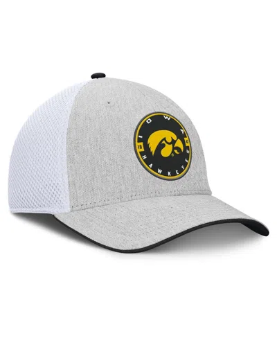 Fanatics Men's Heather Gray/white Iowa Hawkeyes Trigger Flex Hat In Gray