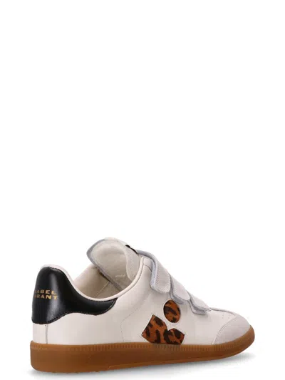 Isabel Marant Calfskin Sneakers Leopard Detail In Multi