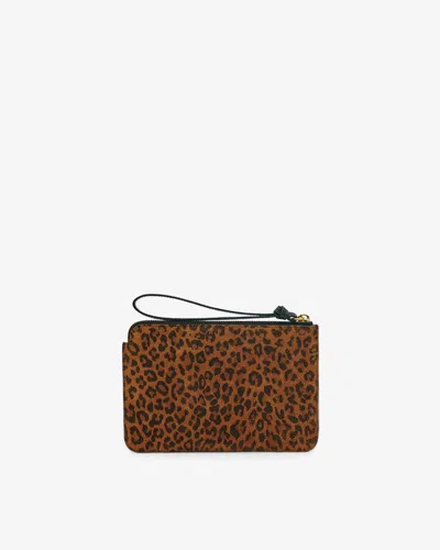 Isabel Marant Studded Leopard-print Leather Pouch In Multi