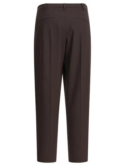 Brunello Cucinelli Tailored Trousers With Back Pocket And Belt Loops In Brown