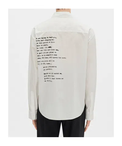 Ann Demeulemeester Isak Twisted Script Print Shirt In White
