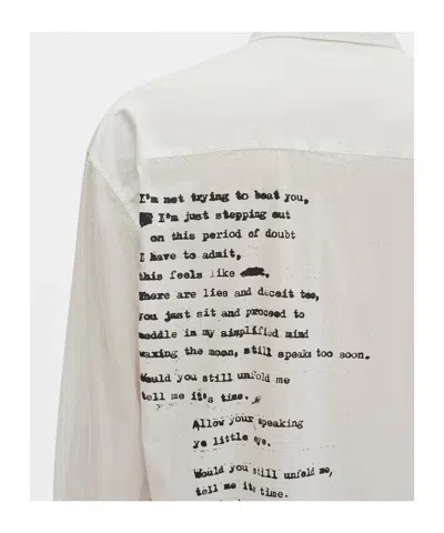 Ann Demeulemeester Isak Twisted Script Print Shirt In White