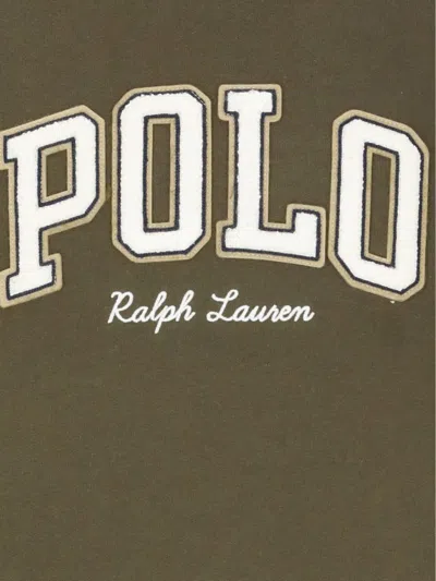Polo Ralph Lauren Olive Green Logo-embroidered Sweatshirt In Green