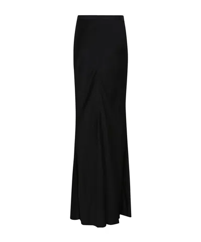 Elisabetta Franchi Slit Waist Maxi Skirt With Metal Detail In Black