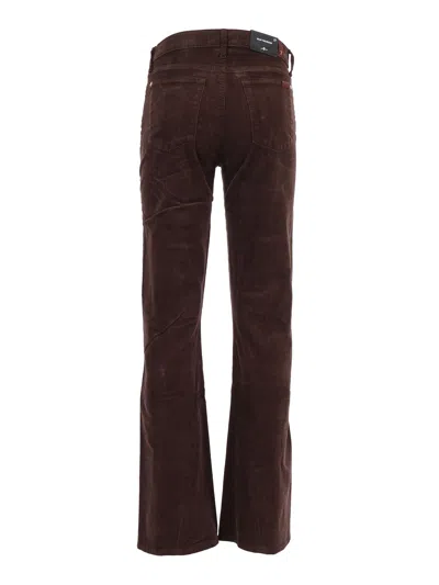 7 For All Mankind Twisted Dojo Tailorless Corduroy Pants Corduroy Coffee Bean In Burgundy