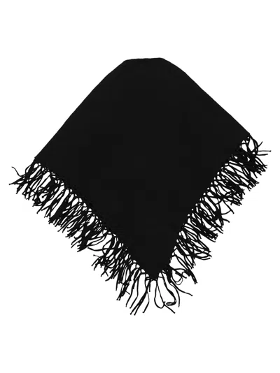 Weekend Max Mara Tornado Wool Triangle Shawl In Black