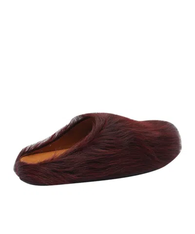 Marni Colorful Calf Hair Slip-on Shoes In Brown