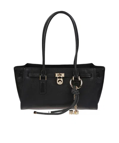 Michael Kors Double-handle Leather Shoulder Bag In Black