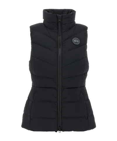 Canada Goose Quilted Hooded Sleeveless Gilet In Black