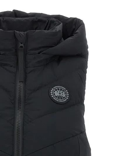 Canada Goose Quilted Hooded Sleeveless Gilet In Black