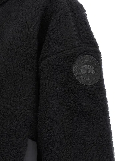 Canada Goose Alberini Reversible High Pile Fleece Bomber Jacket In Black