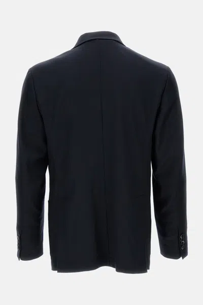 Barena Venezia Tailored Wool Blend Barena Jacket With Classic Notch Lapel In Blue