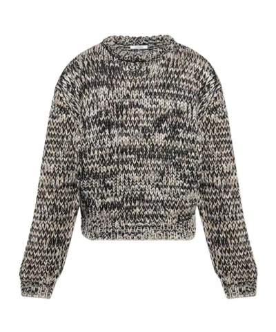 Lemaire Wool-blend Melange Sweater In Gray