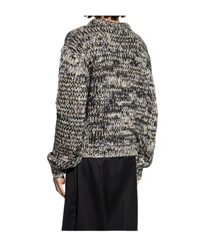 Lemaire Wool-blend Melange Sweater In Gray