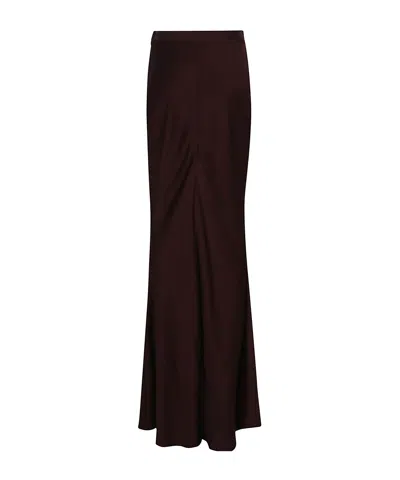 Elisabetta Franchi Long Skirt With High Waist And Metal Detail In Burgundy
