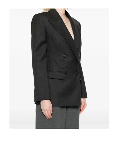 Givenchy Double-breasted Button Jacket In Gray