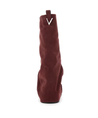 Attico Robin Suede Knee-high Boots In Burgundy