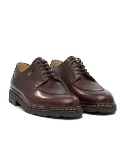 Paraboot Classic Brown Calf Leather Lace-up Dress Shoes In Black