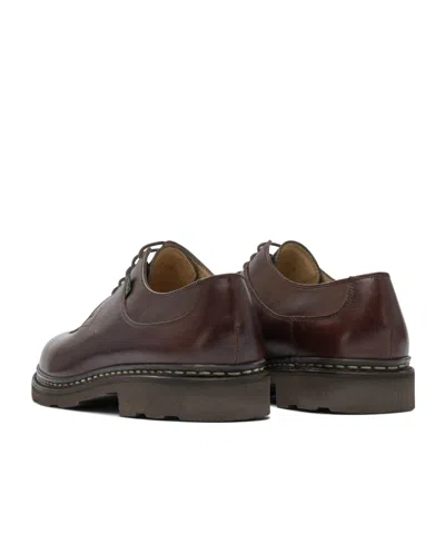 Paraboot Classic Brown Calf Leather Lace-up Dress Shoes In Black