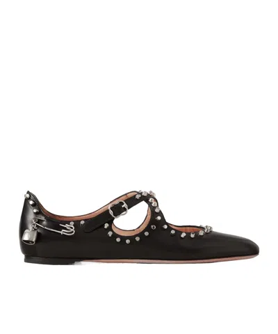 Bally Beliska Studded Leather Ballet Flats In Black