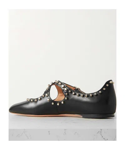 Bally Beliska Studded Leather Ballet Flats In Black